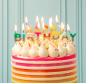 Preview: Geburtstagskerzen Happy Birthday auf Torte von Talking Tables